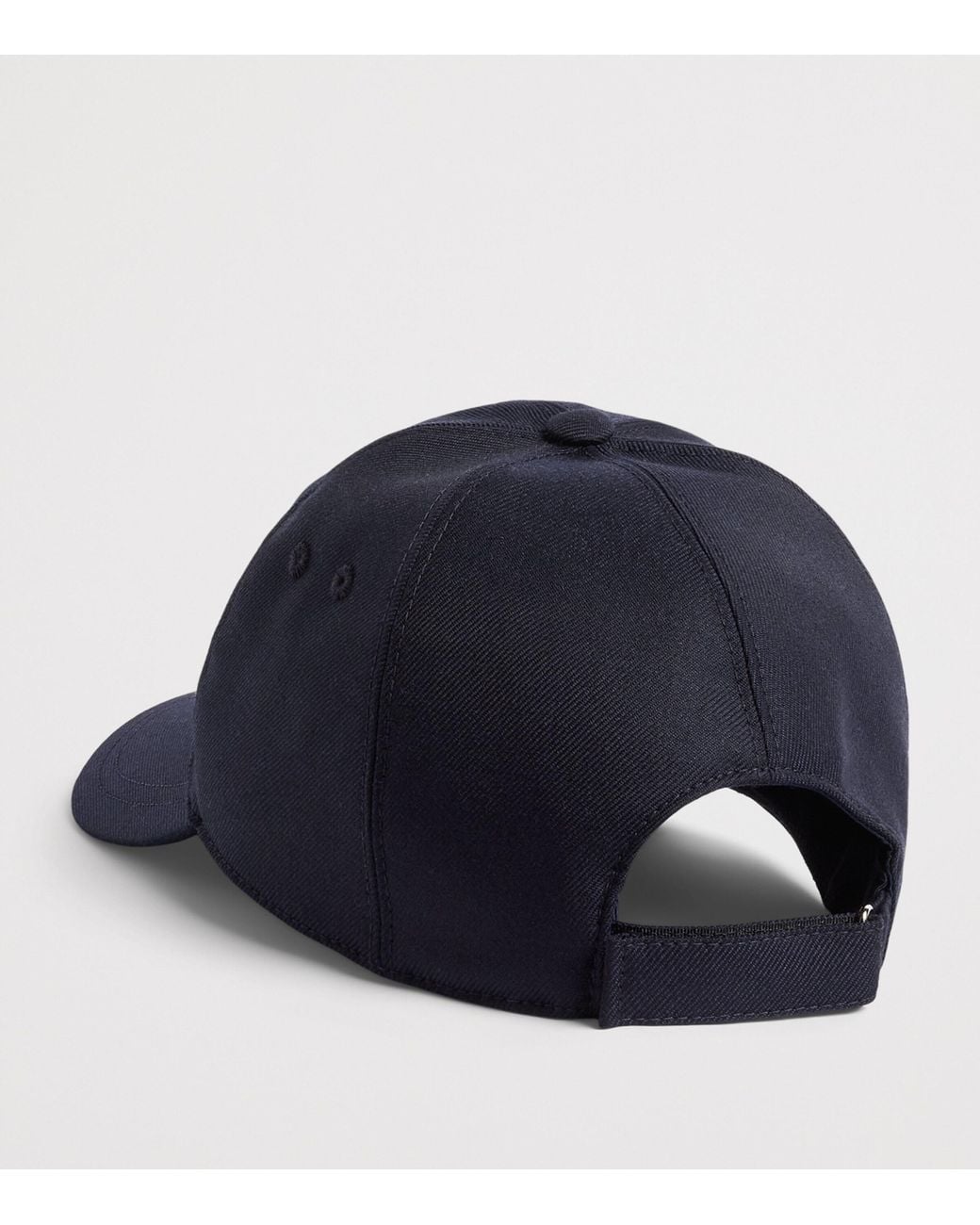 Corneliani Blue Virgin Wool Logo Baseball Cap for men