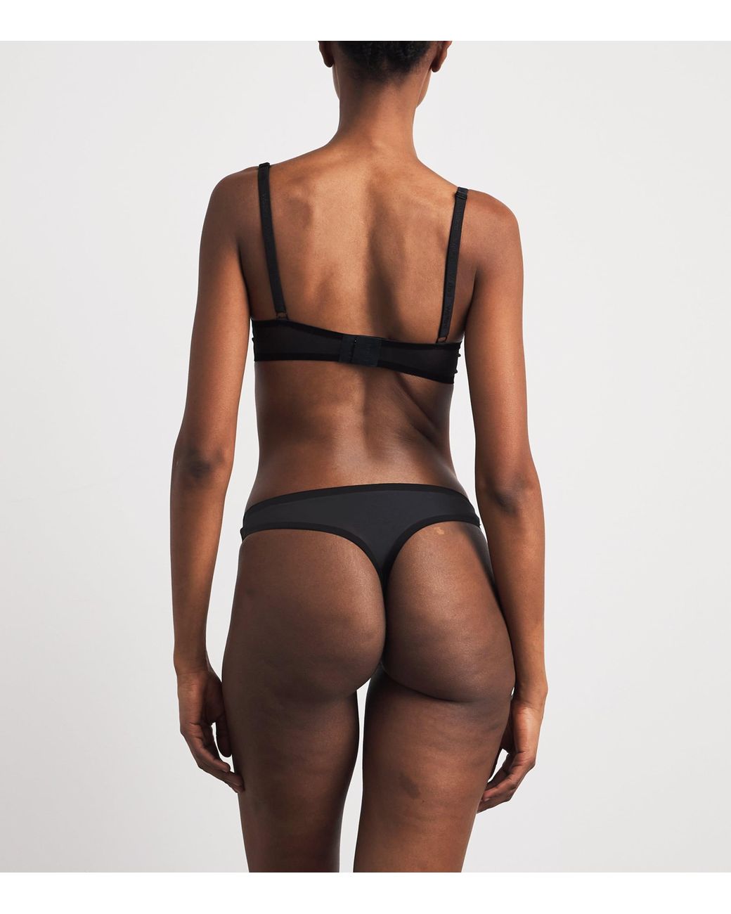 Wolford Gray Bonded Tulle Thong