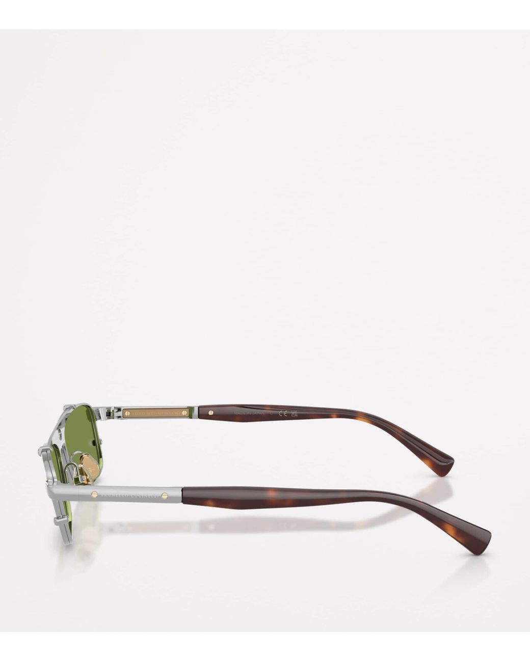 Brunello Cucinelli Green Titanium Rectangular Paloma Sunglasses