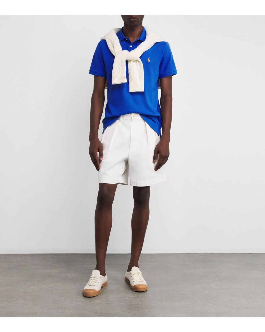 Polo Ralph Lauren Blue Cotton Mesh Custom-Fit Polo Shirt for men