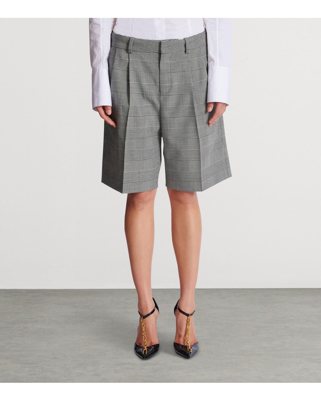 Balmain Gray Darted Shorts