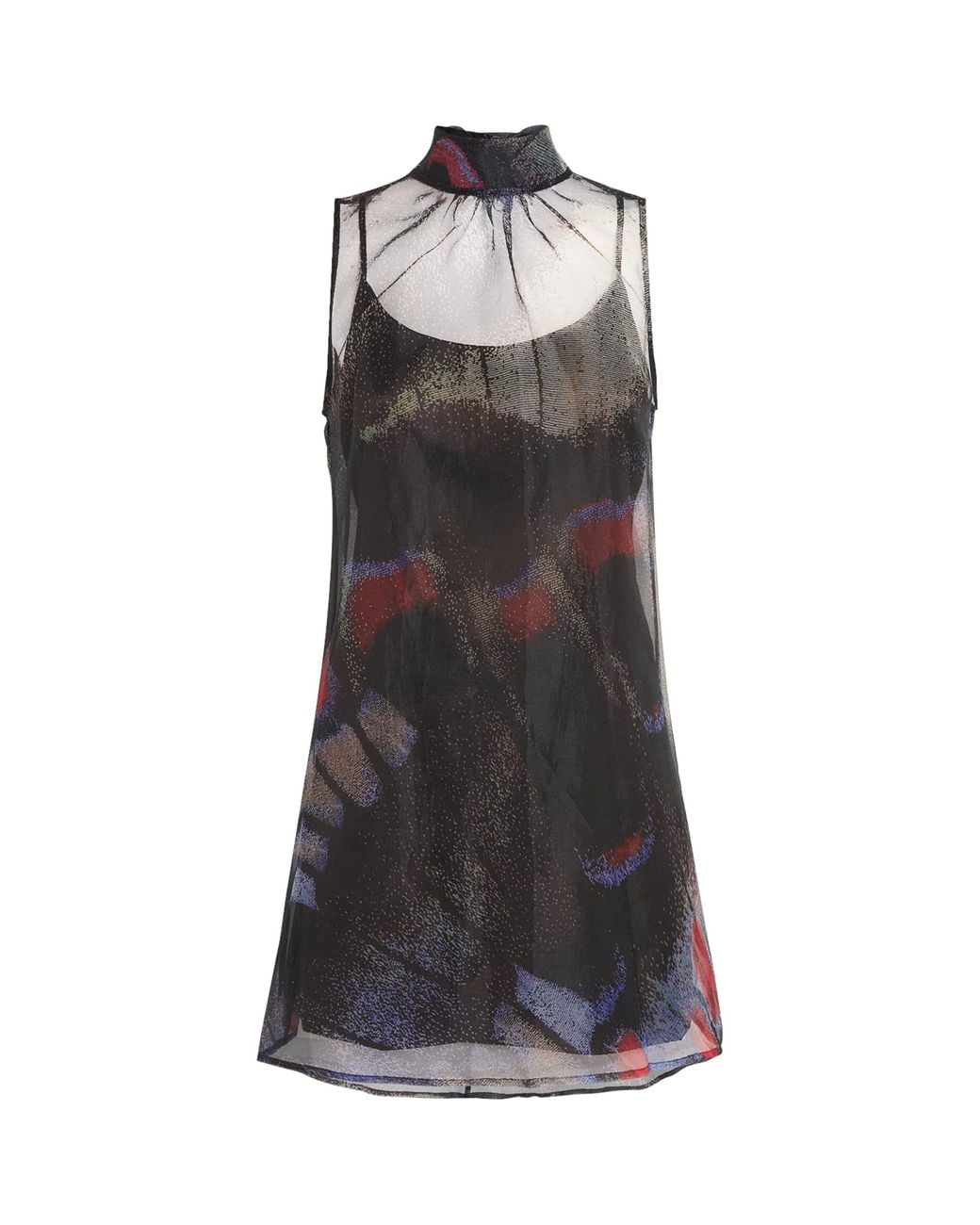 Staud Black Chiffon Sleeveless Albie Blouse