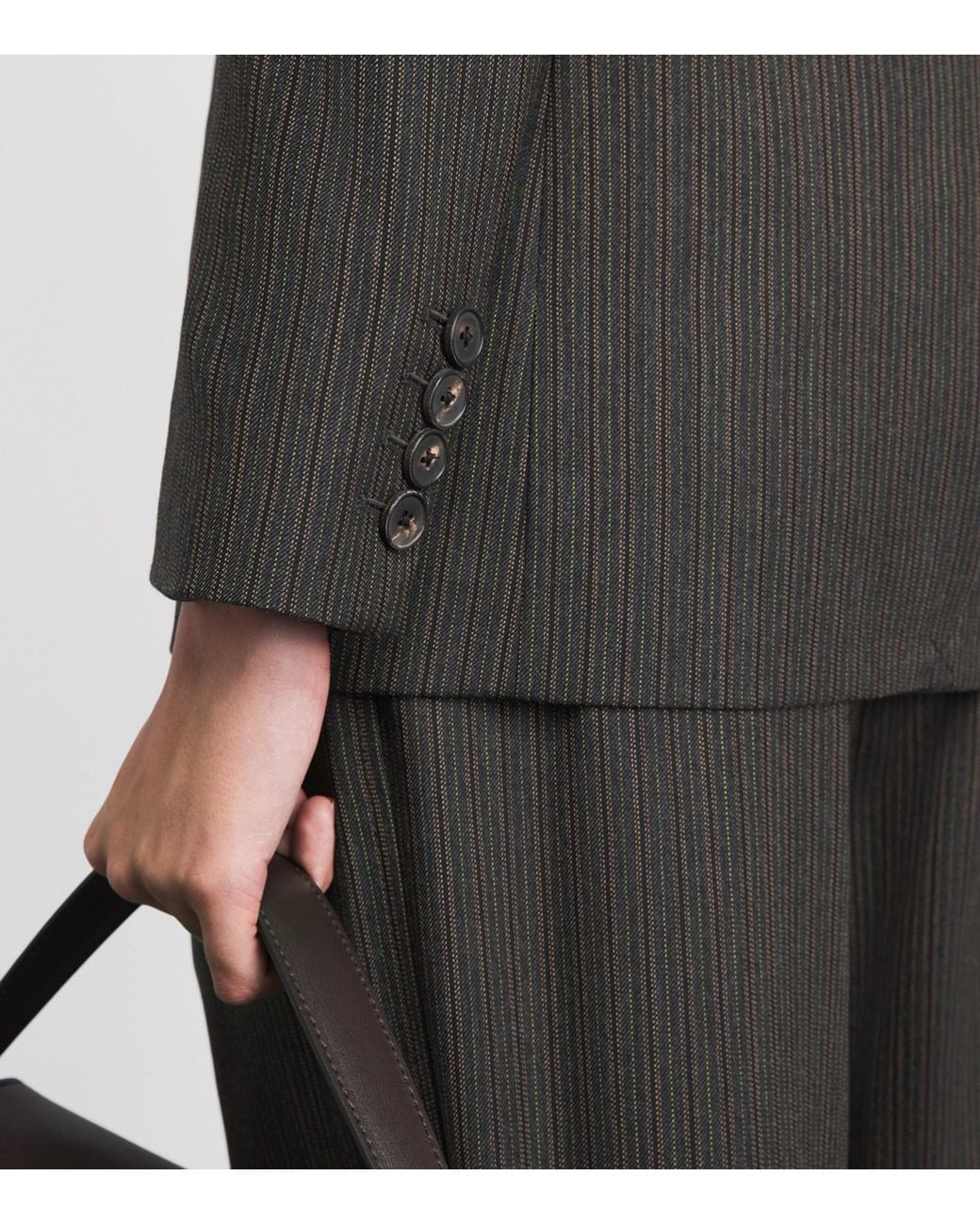 ME+EM Black Wool Sharp Shoulder Blazer