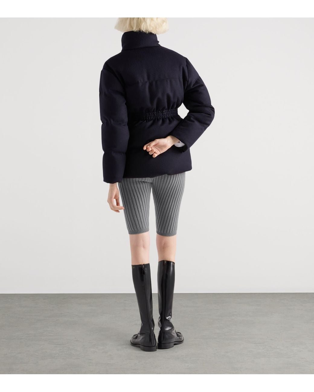 Prada Blue Down Loden Puffer Jacket