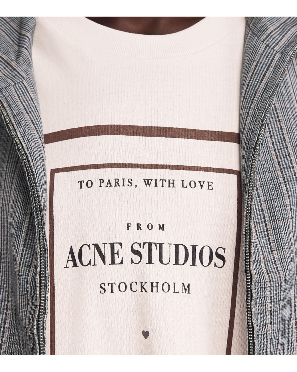 Acne Natural Layered Graphic T-Shirt