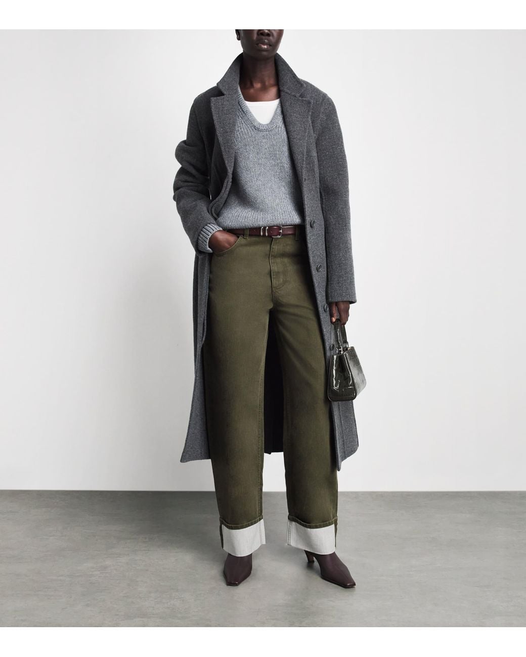 Tory Burch Green Slim Cuffed Jeans