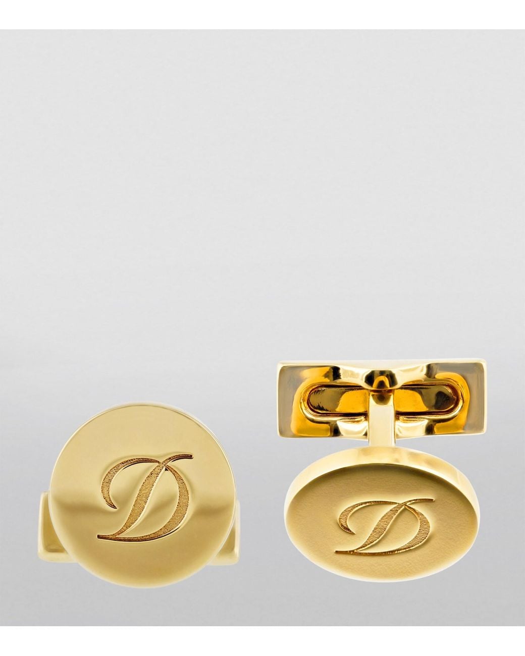 S T Dupont Metallic Iconic Monogram Cufflinks for men