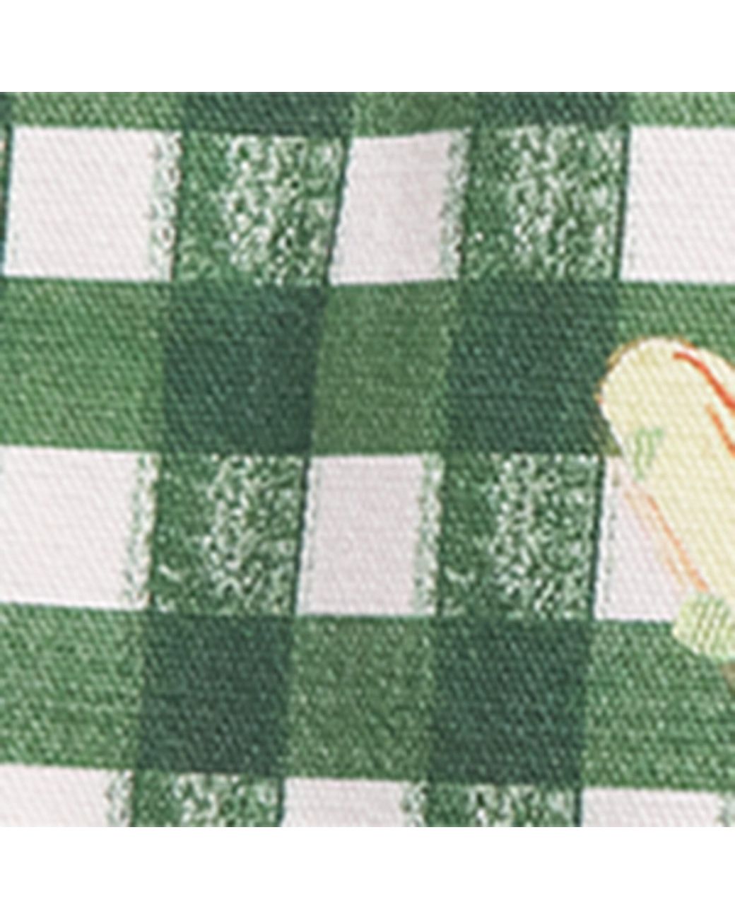 Harrods Green Cotton Canvas Check Feast Shoulder Bag