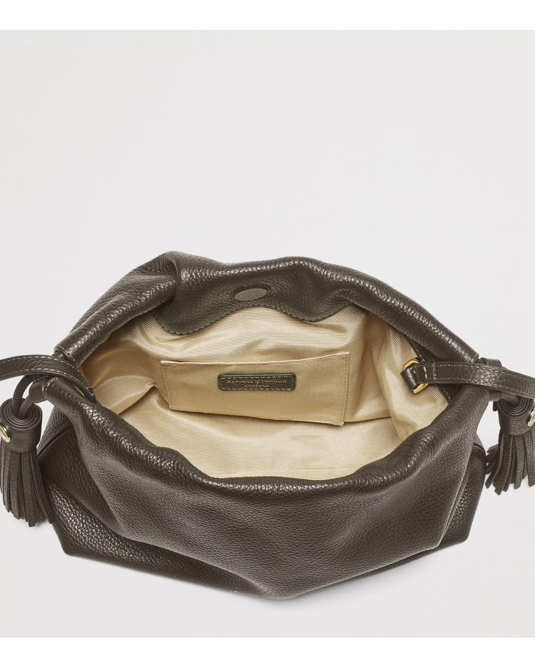 Aspinal Brown Leather East West Hudson Cross-Body Bag
