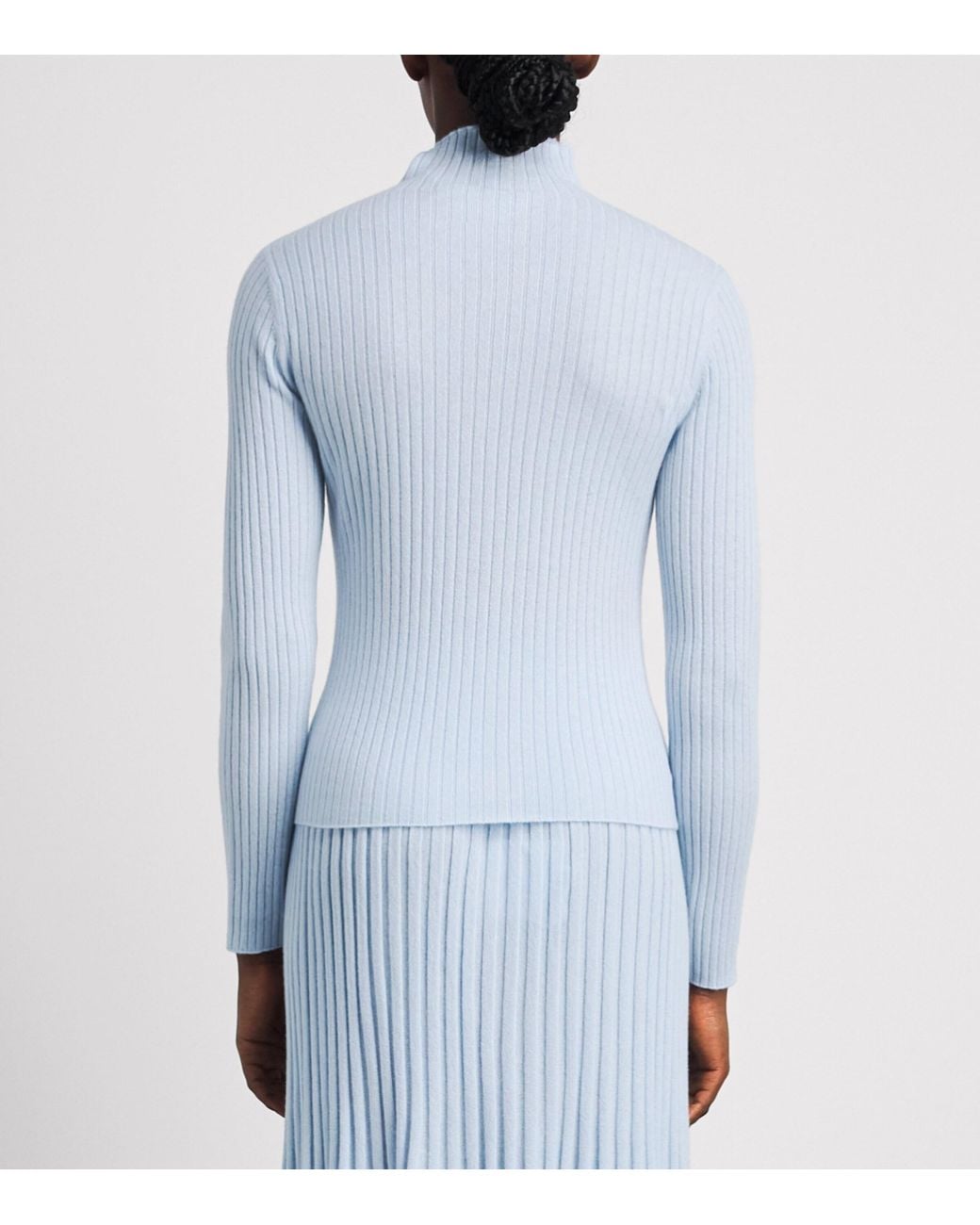 arch4 Blue Cashmere Ribbed Ariana Sweater