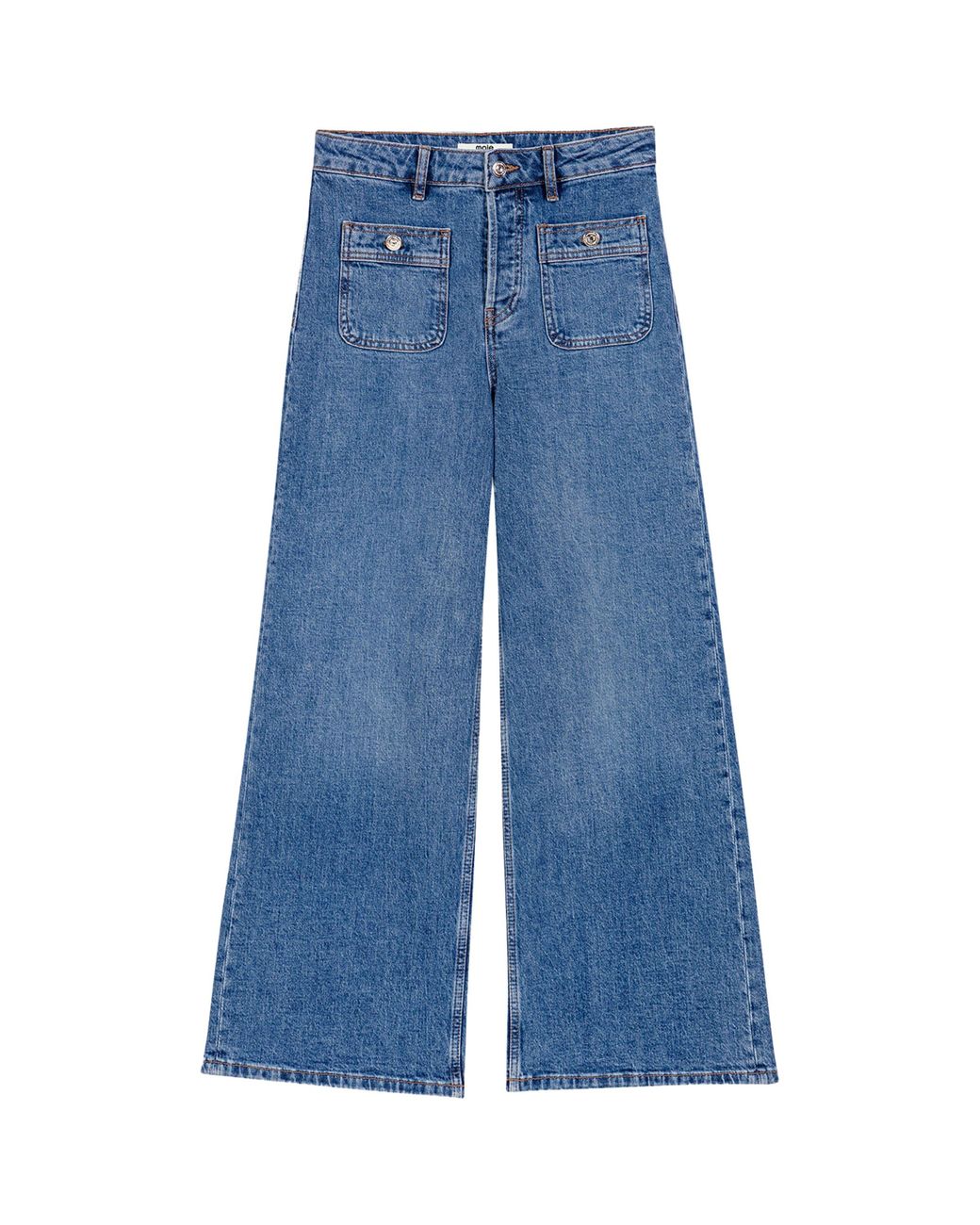 Maje Blue Stretch Wide-Leg Jeans