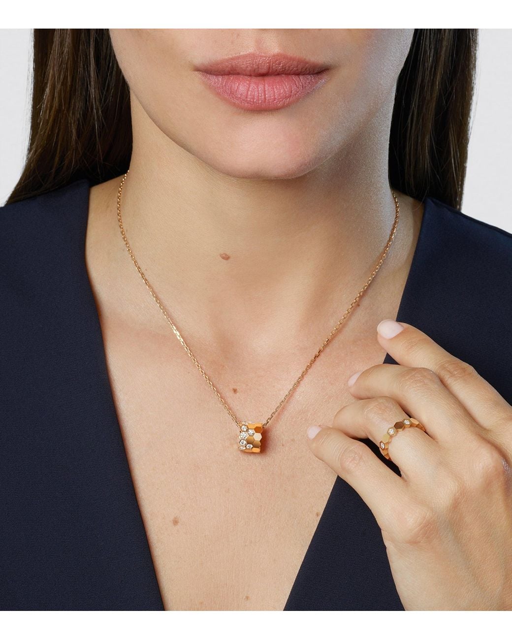 Chaumet Metallic Medium And Diamond Bee De Necklace