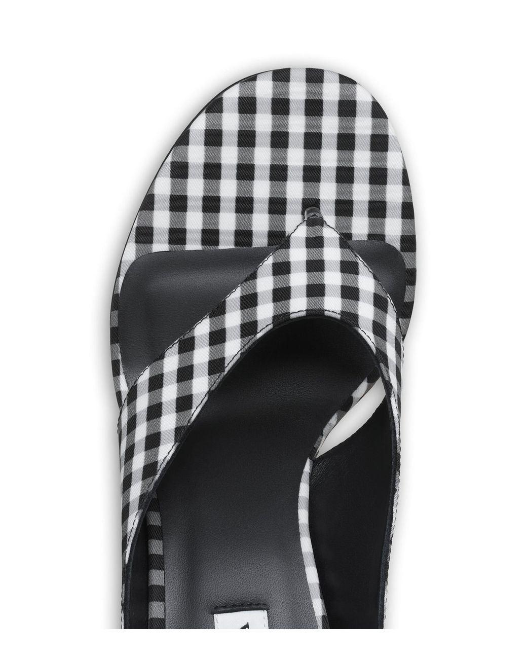 Alaïa White Vichy Print Cube Sandals 75