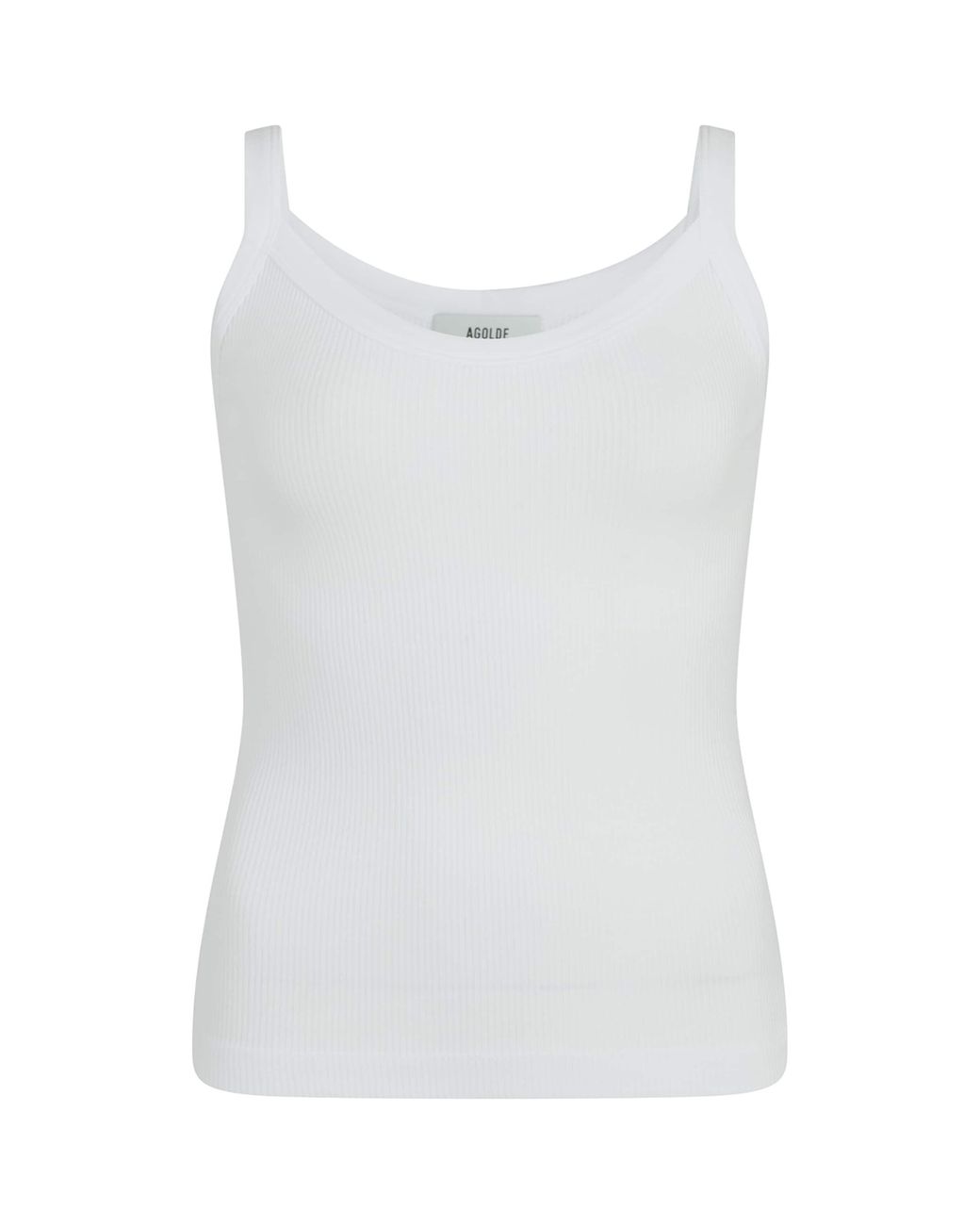 Agolde White Organic Cotton-Blend Shrunken Poppy Tank Top