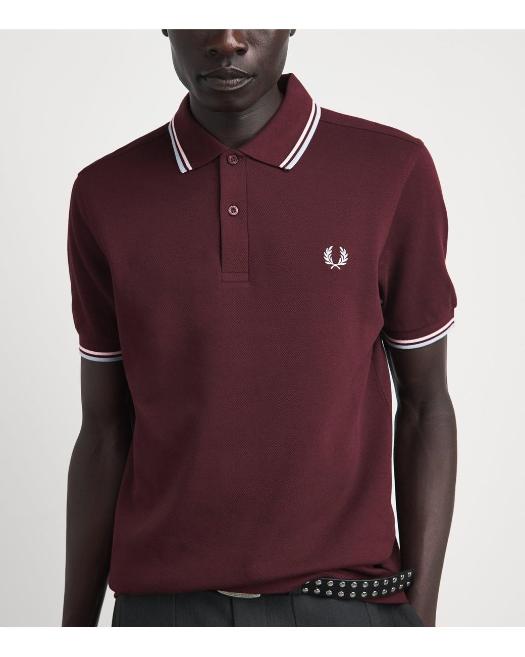 Fred Perry Red Cotton Twin Tipped Polo Shirt for men