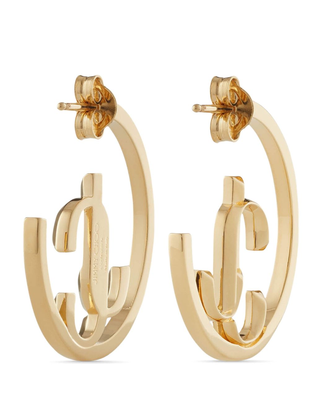 Jimmy Choo Metallic Jc Hoop Earrings