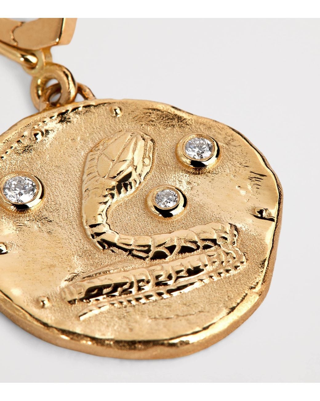 Azlee Metallic Small And Diamond Snake Coin Charm
