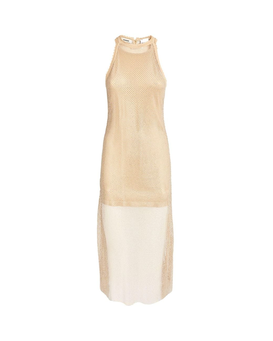Sandro Crystal Mesh Midi Dress in White | Lyst Sandro Crystal Mesh Midi Dress in White | Lyst