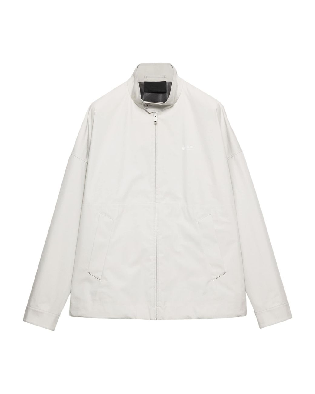 Prada White Technical Fabric Logo Jacket for men