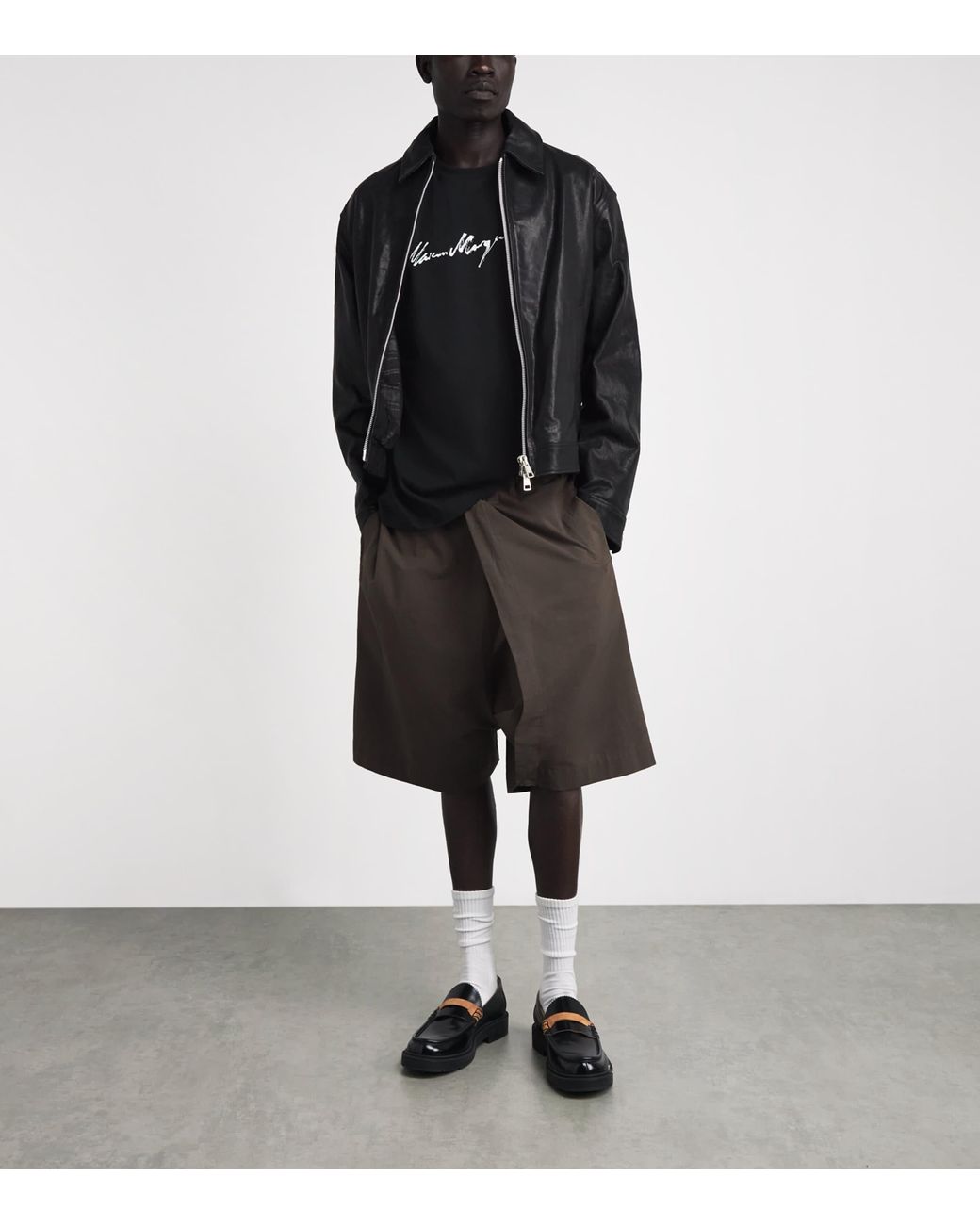 MM6 by Maison Margiela Black Cotton Logo T-Shirt for men