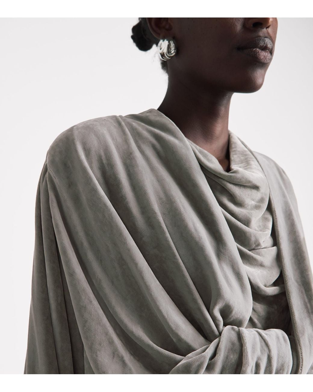Rick Owens Gray Velvet Twist Tee