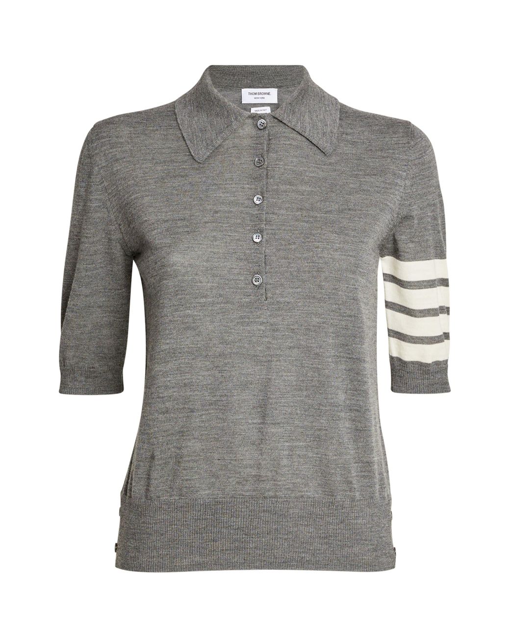 Thom Browne Gray 4-Bar Polo Shirt