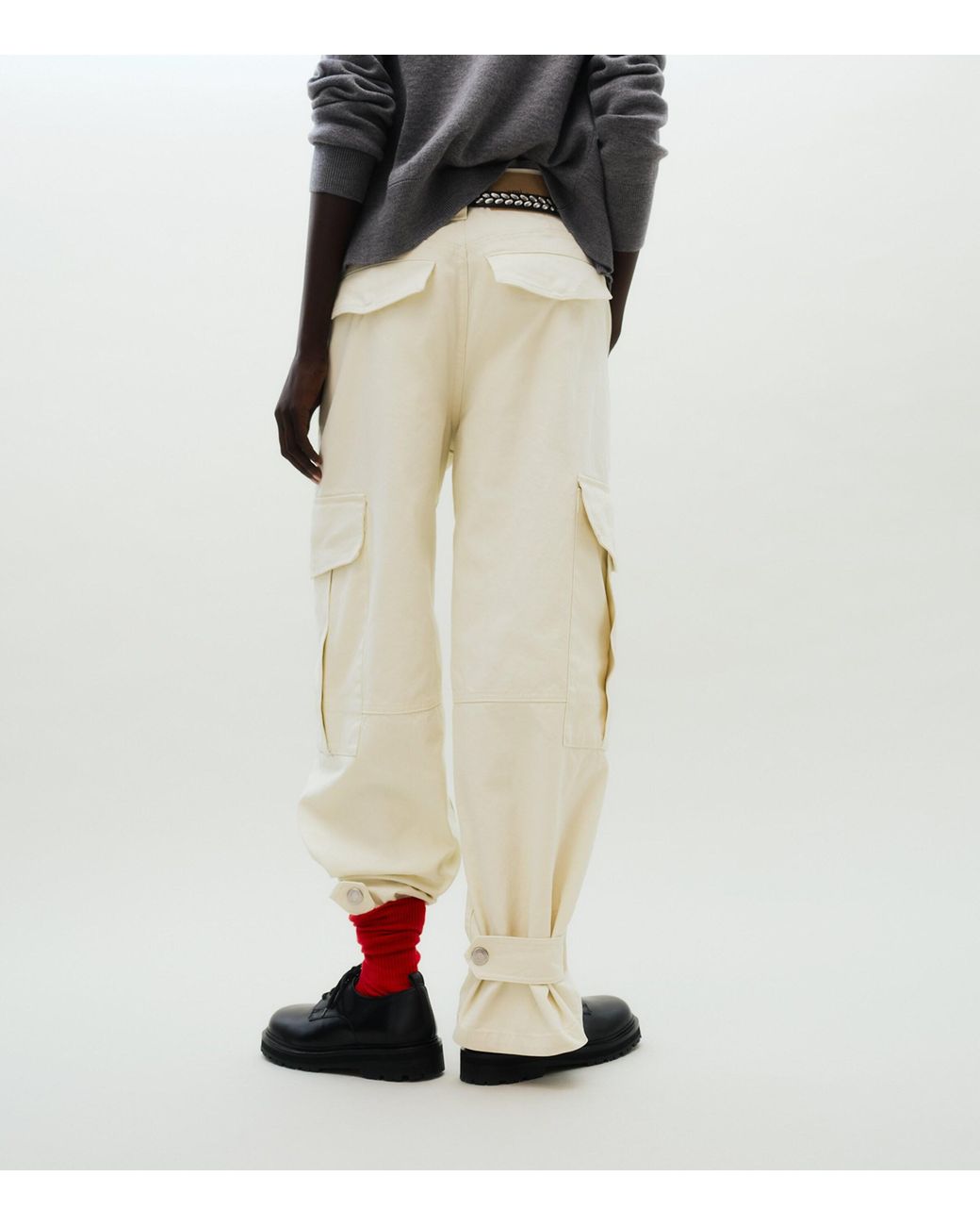 AMI Natural Cotton Baggy Cargo Trousers