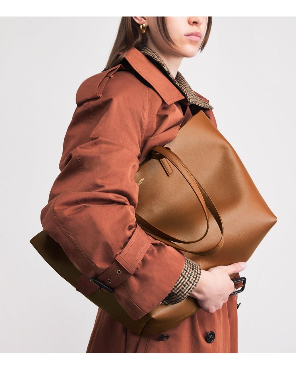 Saint Laurent Brown East/West Shopper Bag