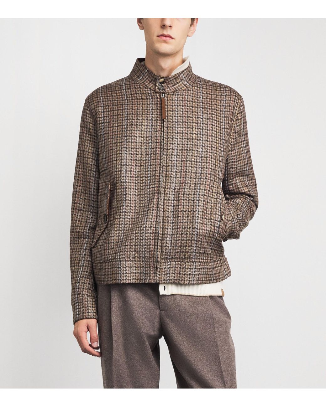 Gabriela Hearst Brown Wool-Silk Graham Jacket for men