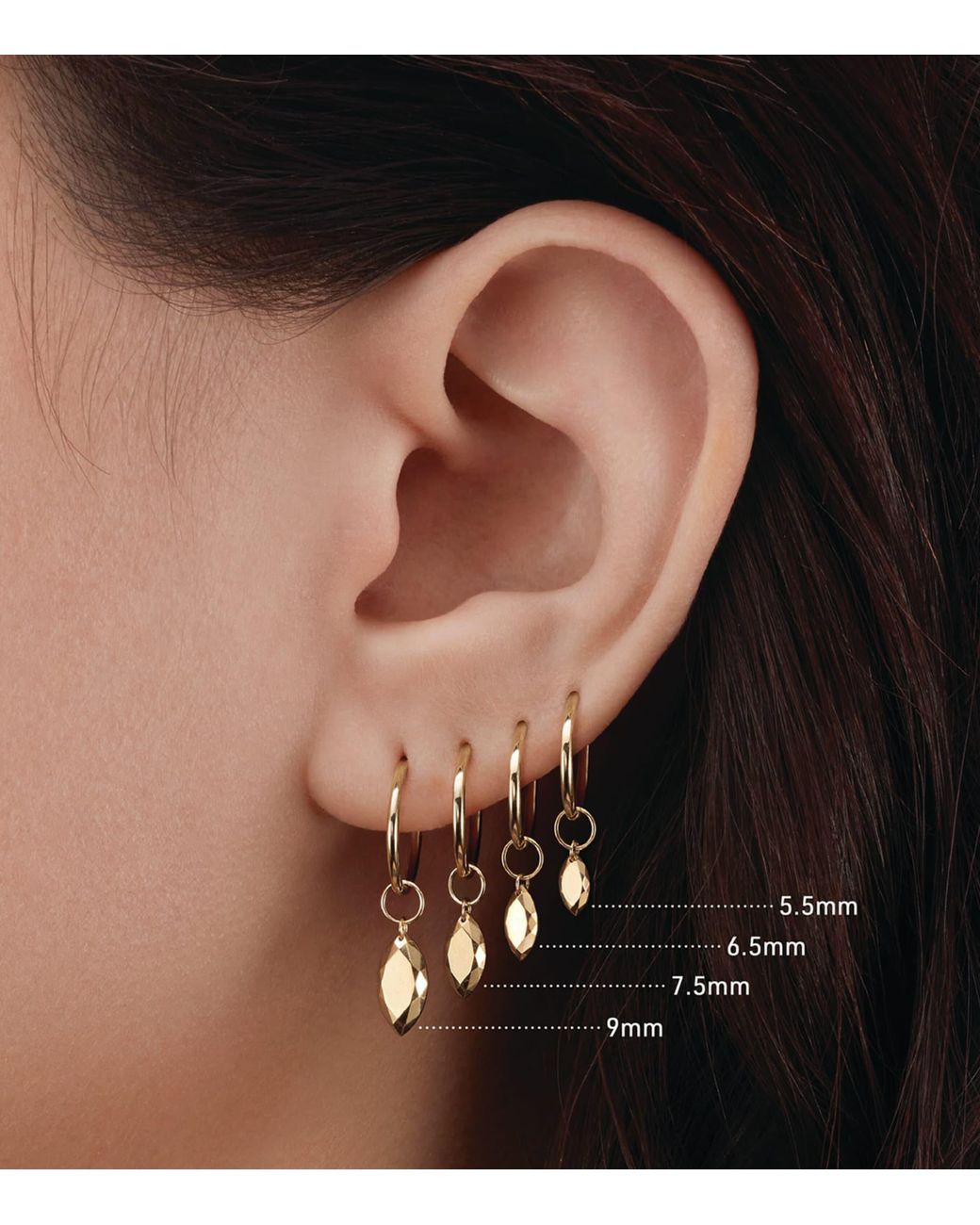 Maria Tash Metallic Faceted Marquise Charm