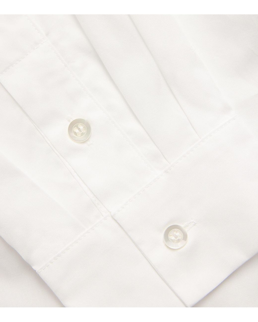 Eskandar White Cotton Slim Shirt With Collar