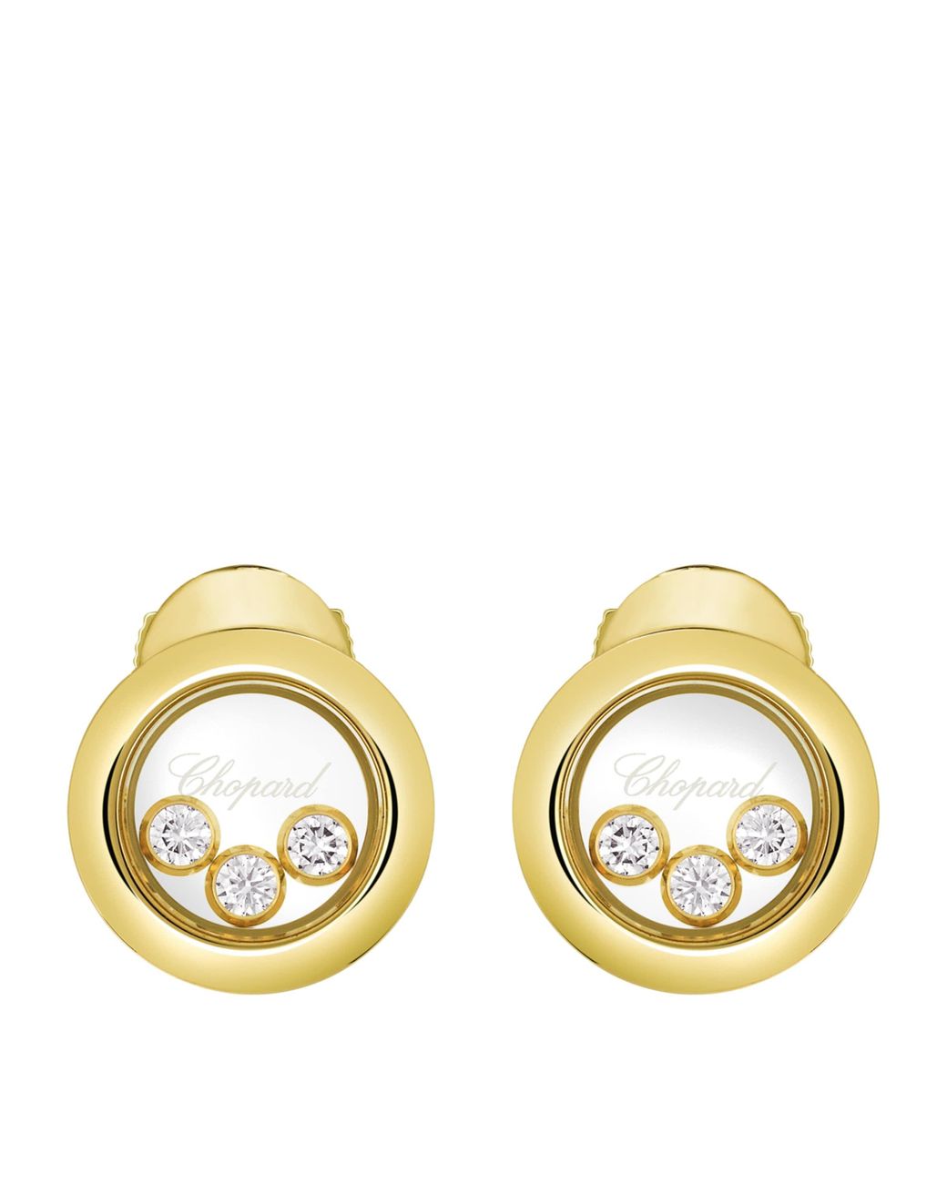 Chopard Metallic And Diamond Happy Diamonds Icons Earrings