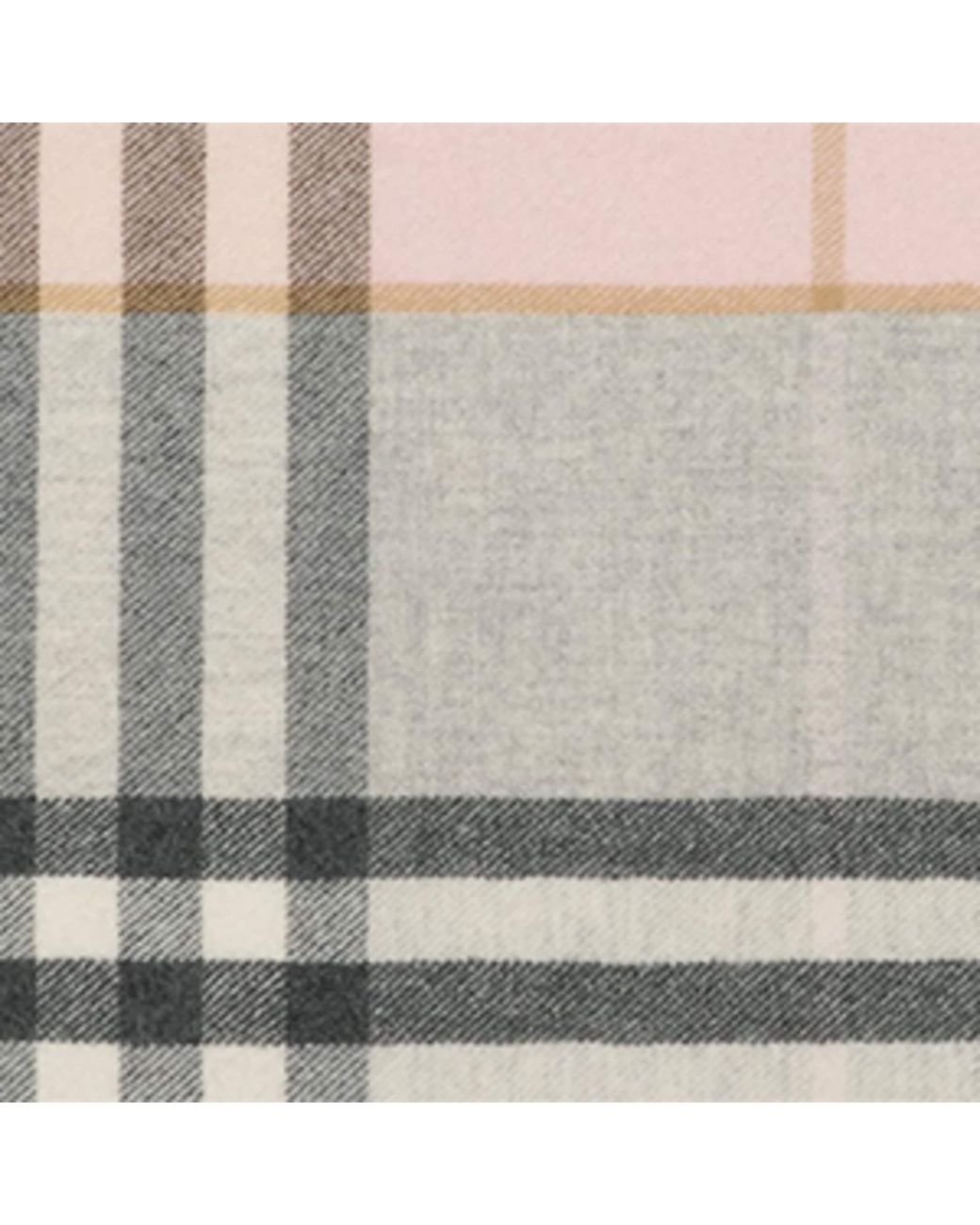 Burberry Pink Cashmere Contrast Check Scarf