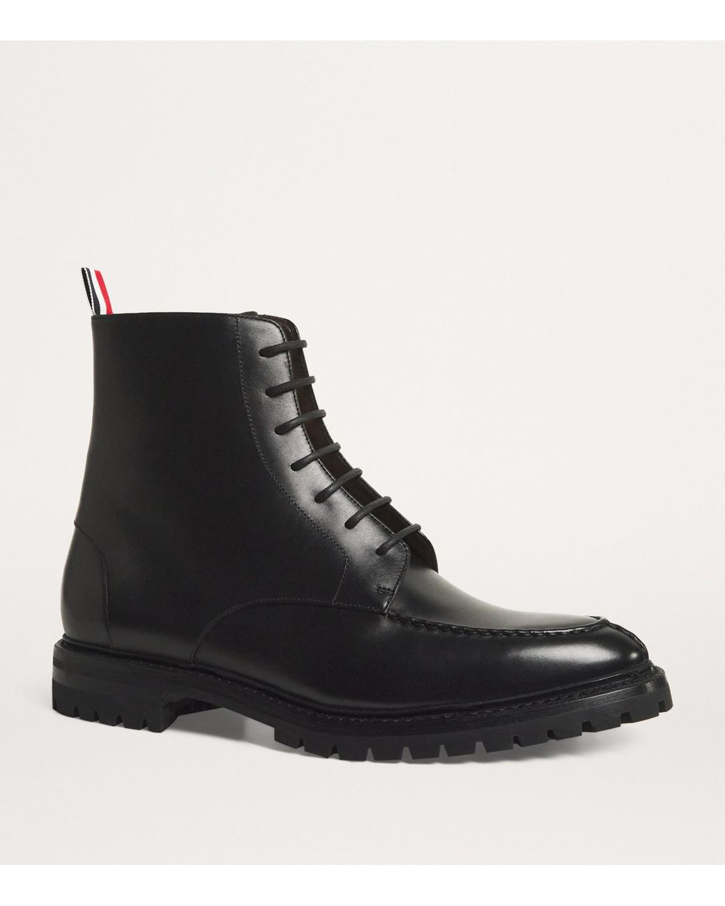 Thom Browne Black Leather Commando Boots for men