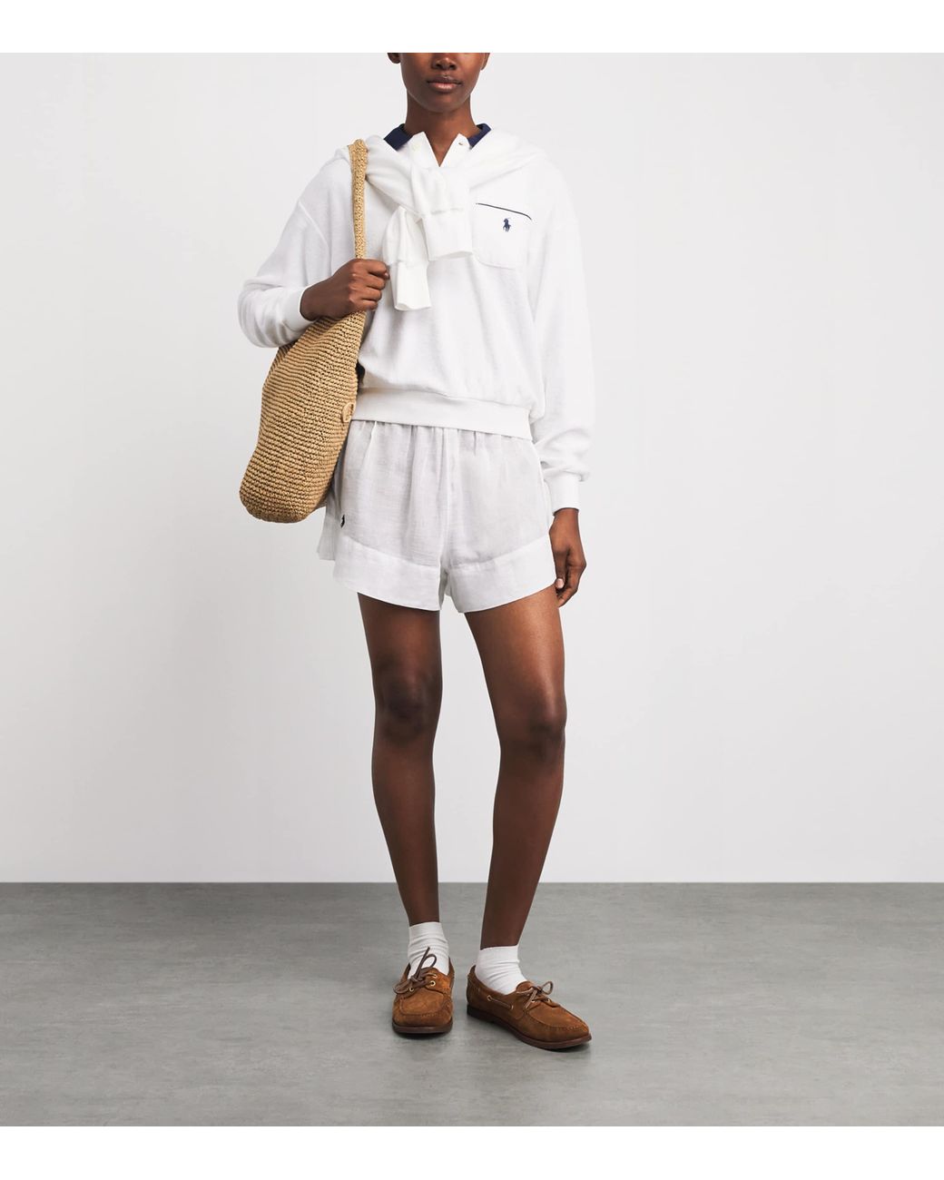 Polo Ralph Lauren White Towelling Polo Pony Sweatshirt