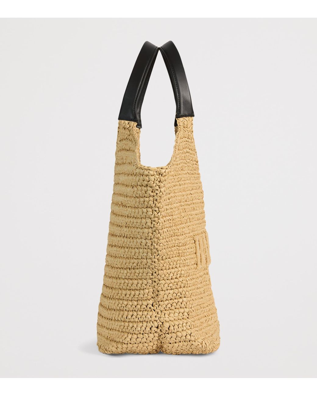 Balmain Natural Faux Raffia Logo Tote Bag