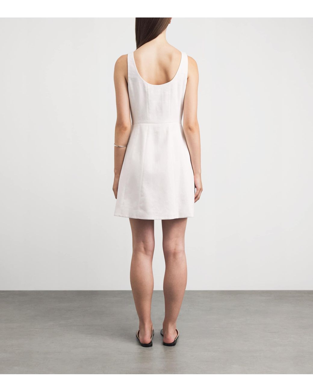 Theory White Linen-Blend Mini Dress