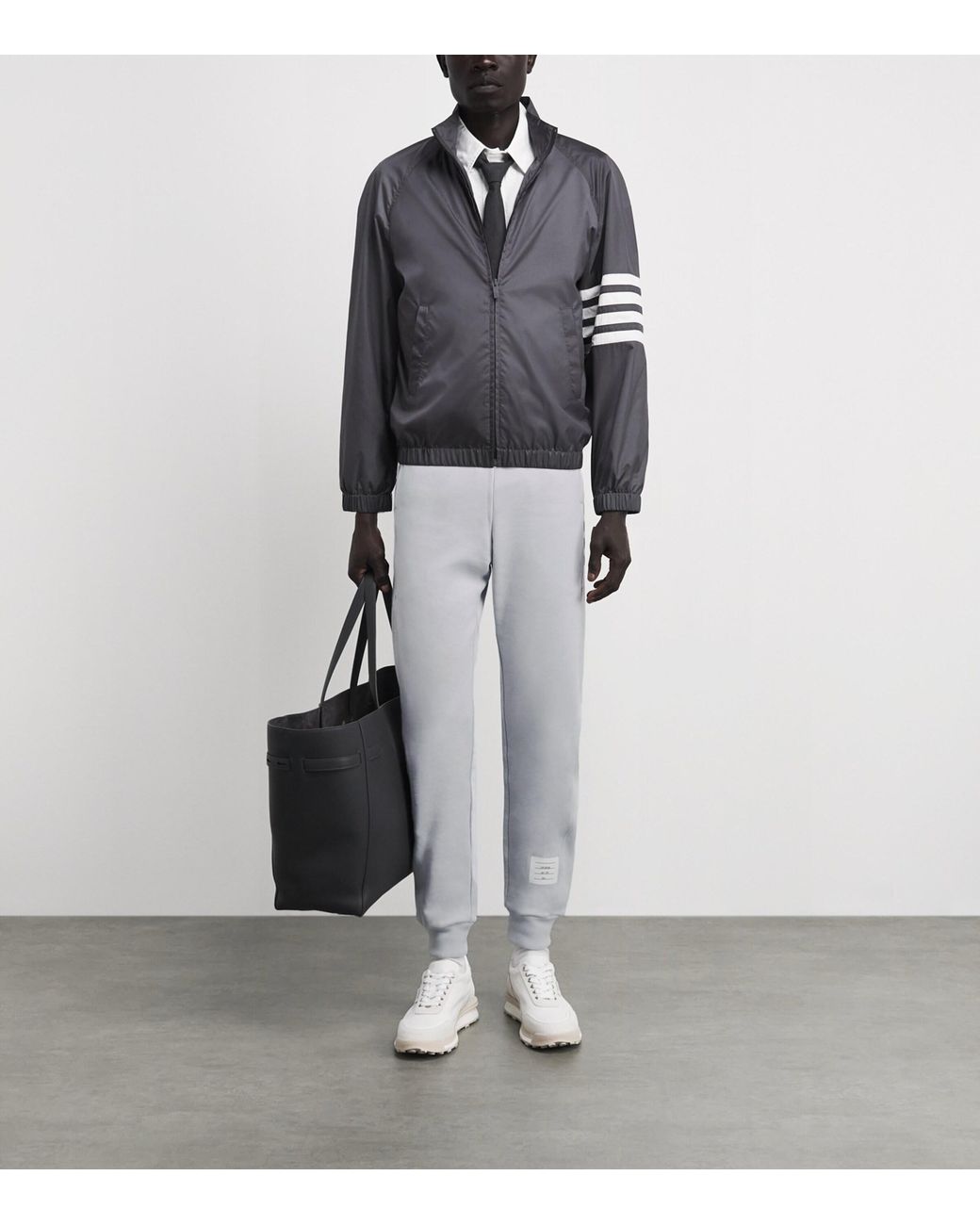 Thom Browne Gray Cotton 4-Bar Sweatpants for men