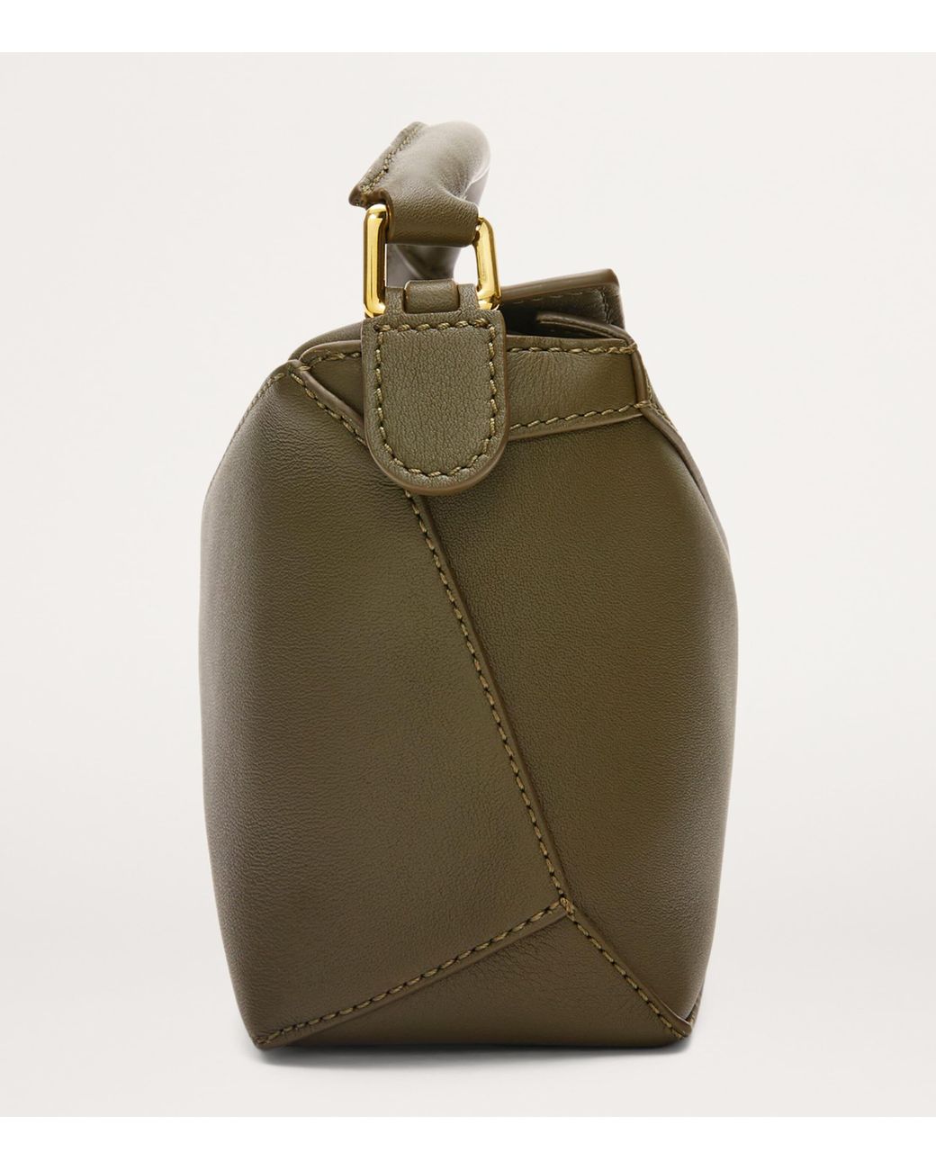 Loewe Green Mini Leather Puzzle Edge Top-Handle Bag