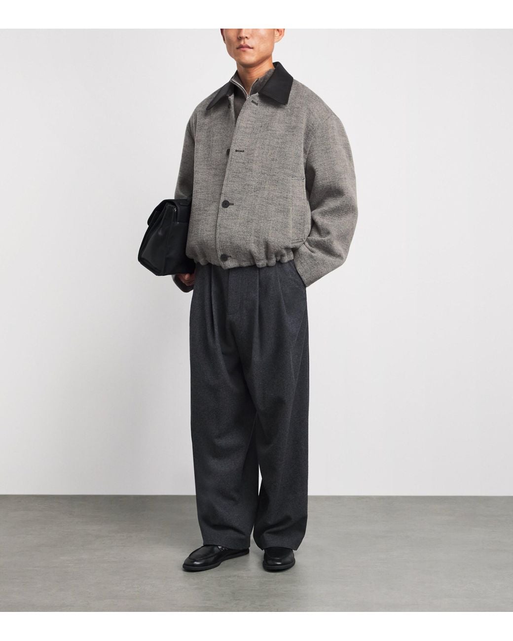 Studio Nicholson Gray Wool-Blend Howth Bomber Jacket