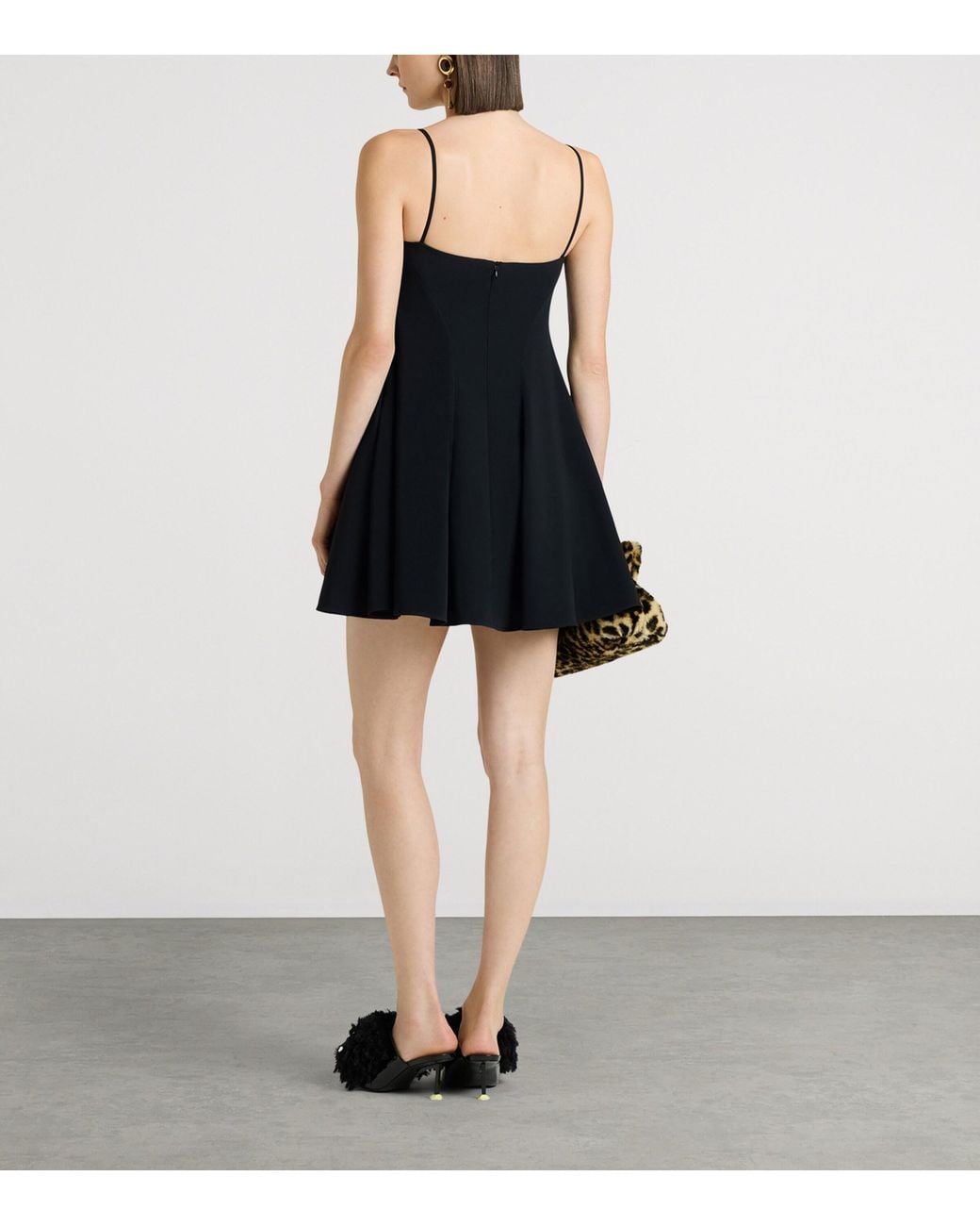 Givenchy Black Crepe Cady Flared Mini Dress