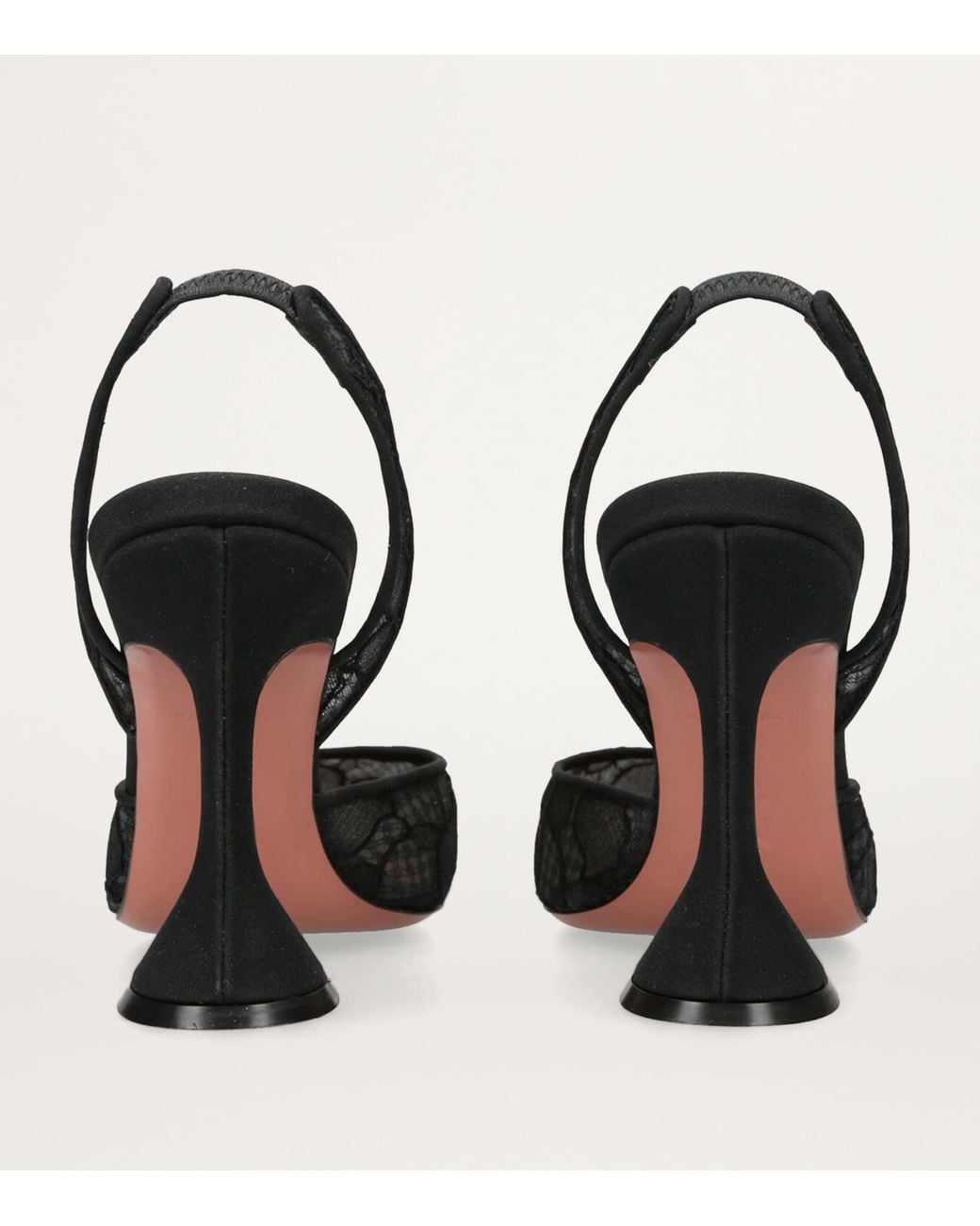 AMINA MUADDI Black Lace Holli Slingback Heels 95