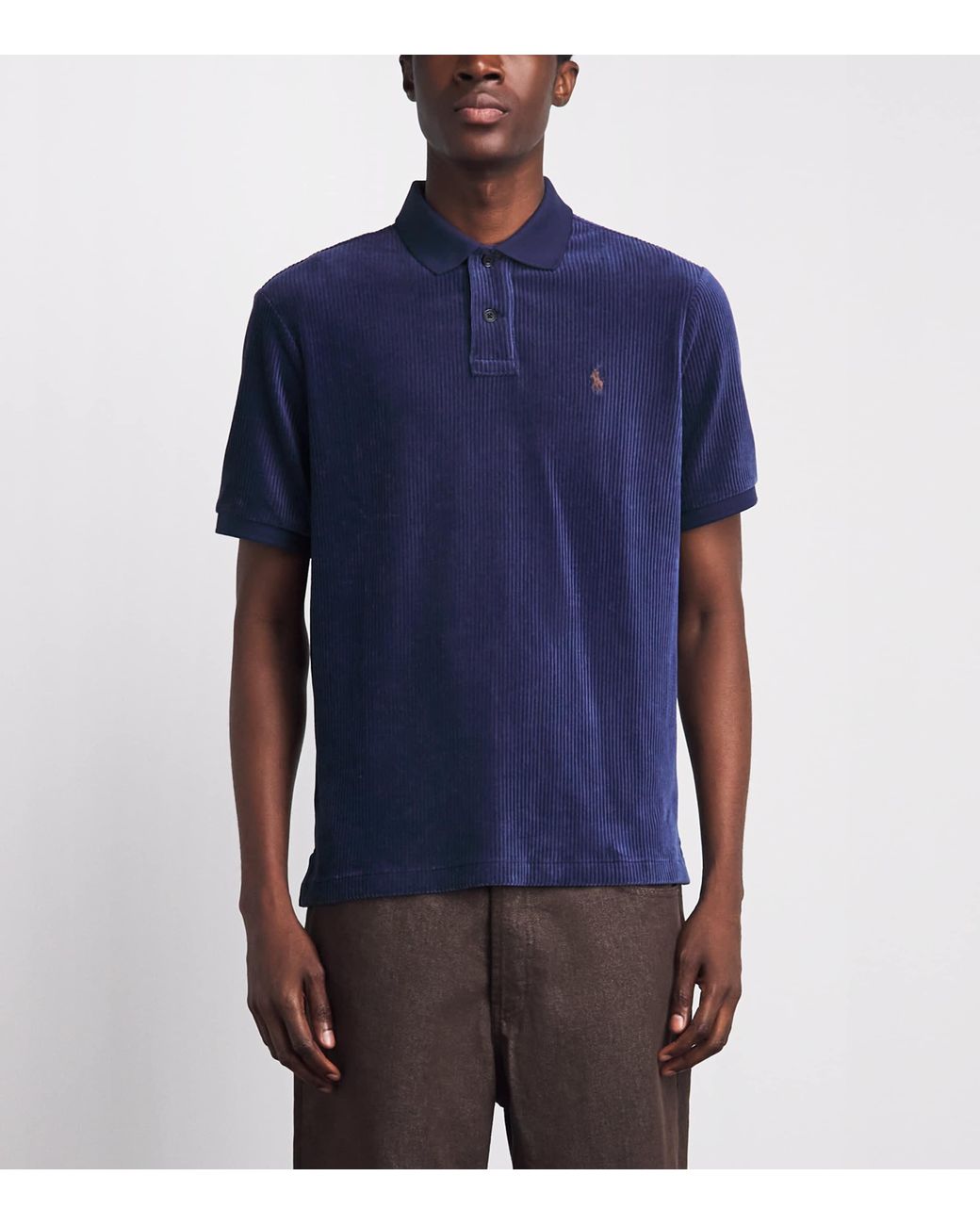 Polo Ralph Lauren Blue Corduroy Polo Pony Polo Shirt for men