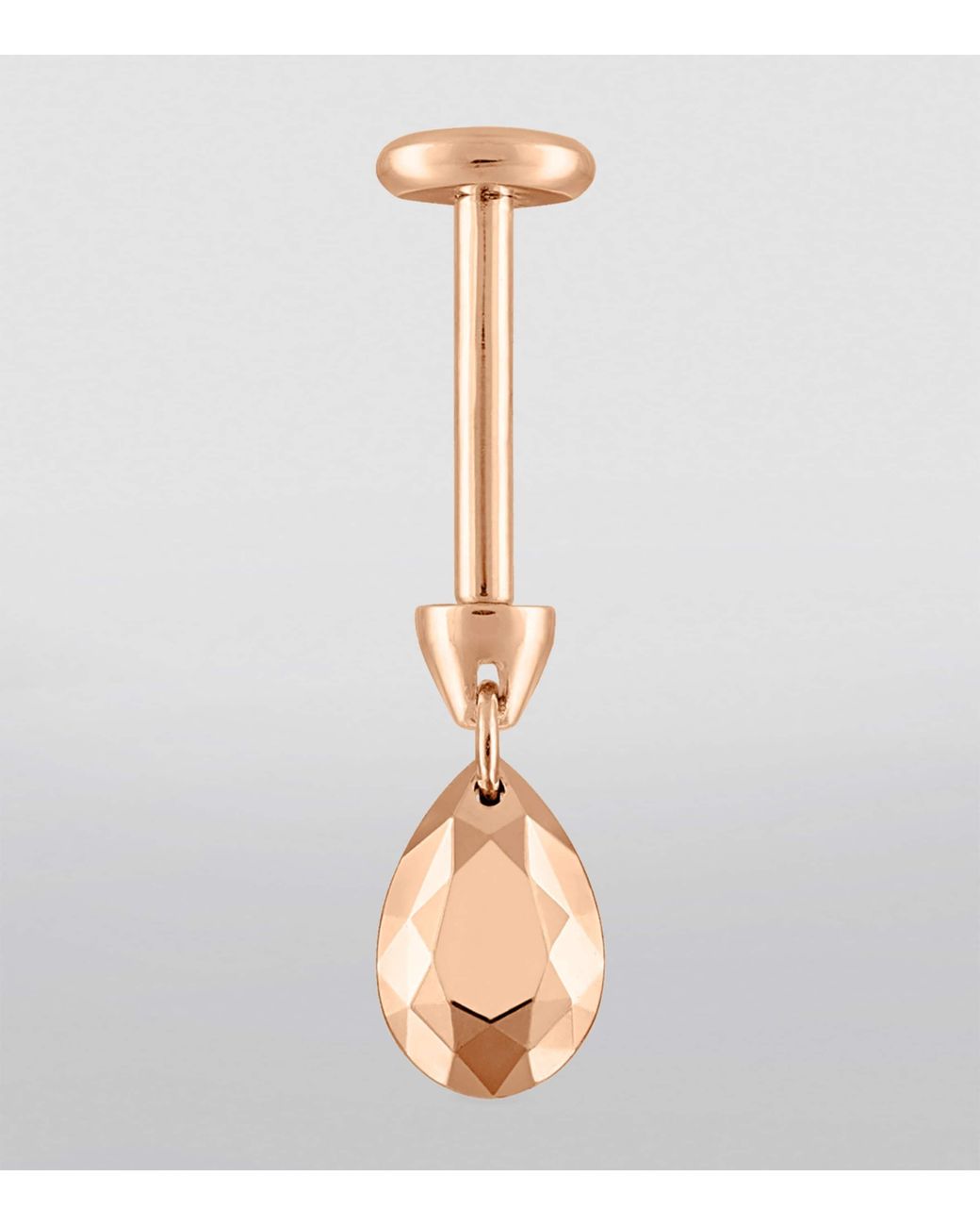 Maria Tash Natural Faceted Pear Charm Single Threaded Stud