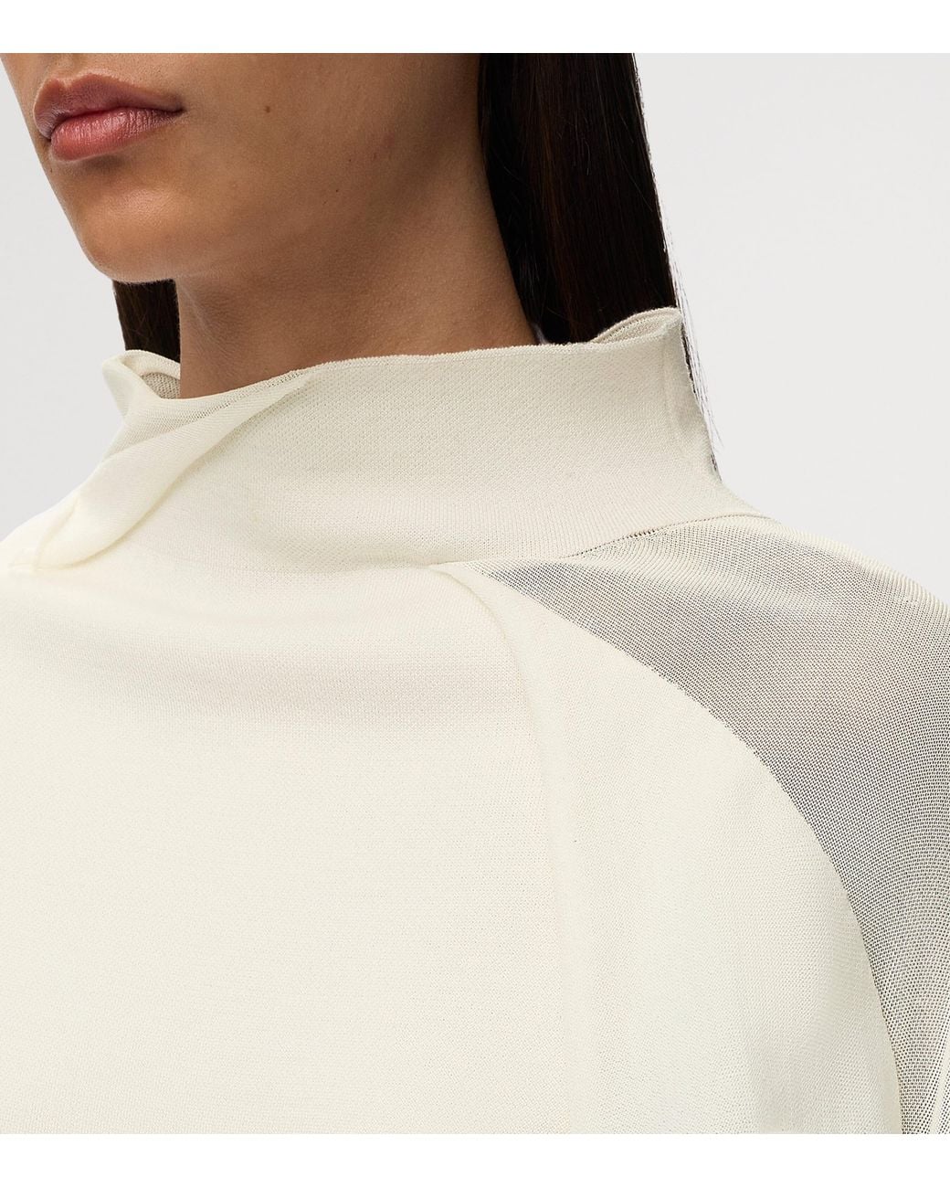 Loewe White Draped Cut-Away Sweater