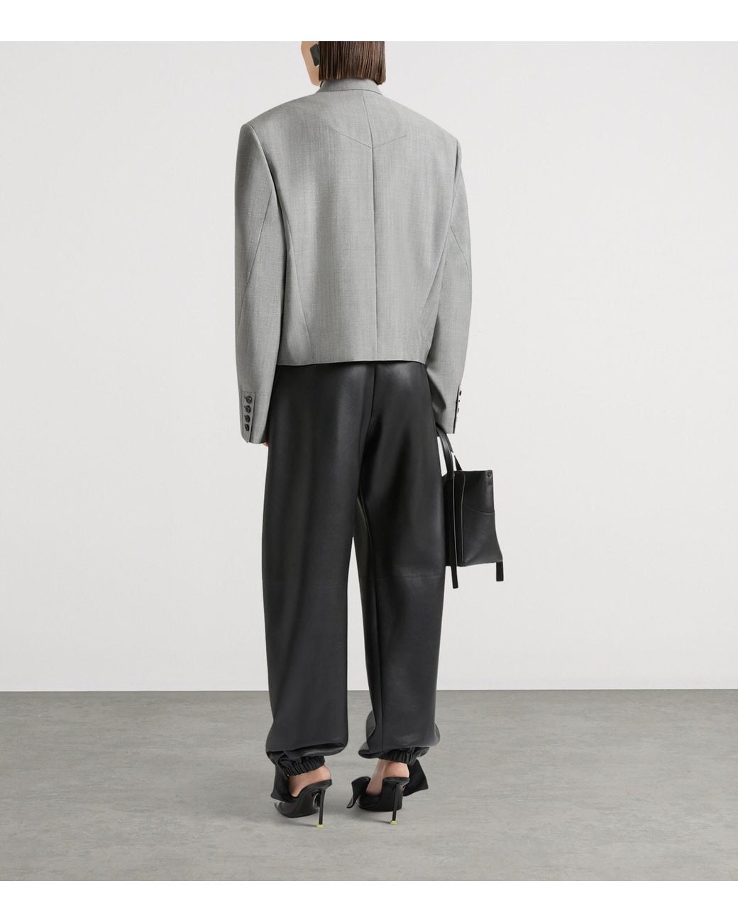 Givenchy Black Leather Elasticated Trousers