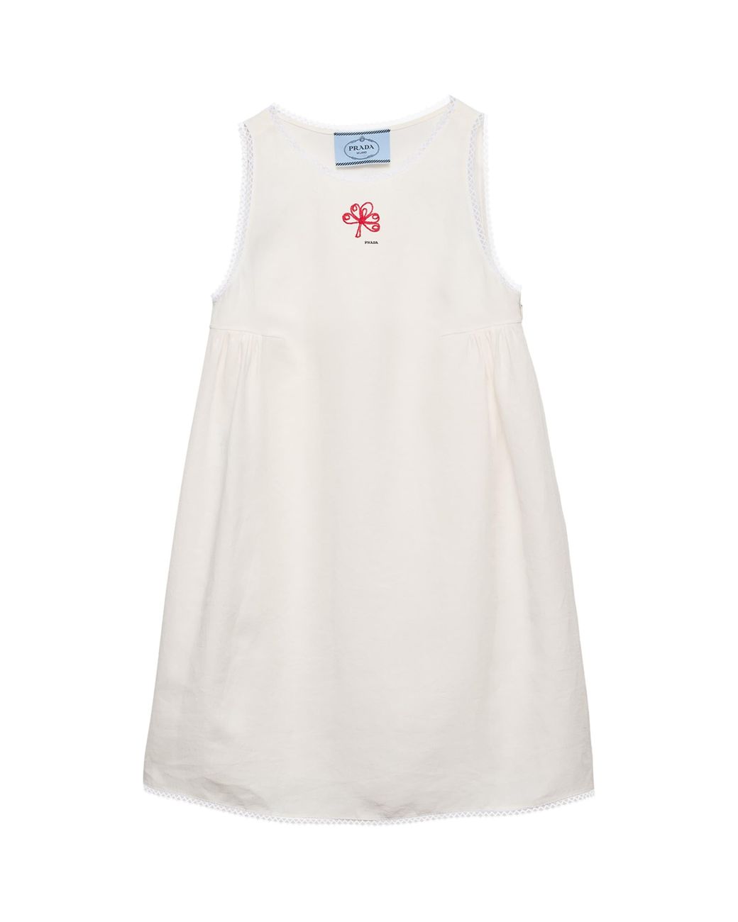 Prada White Linen Canvas Mini Dress