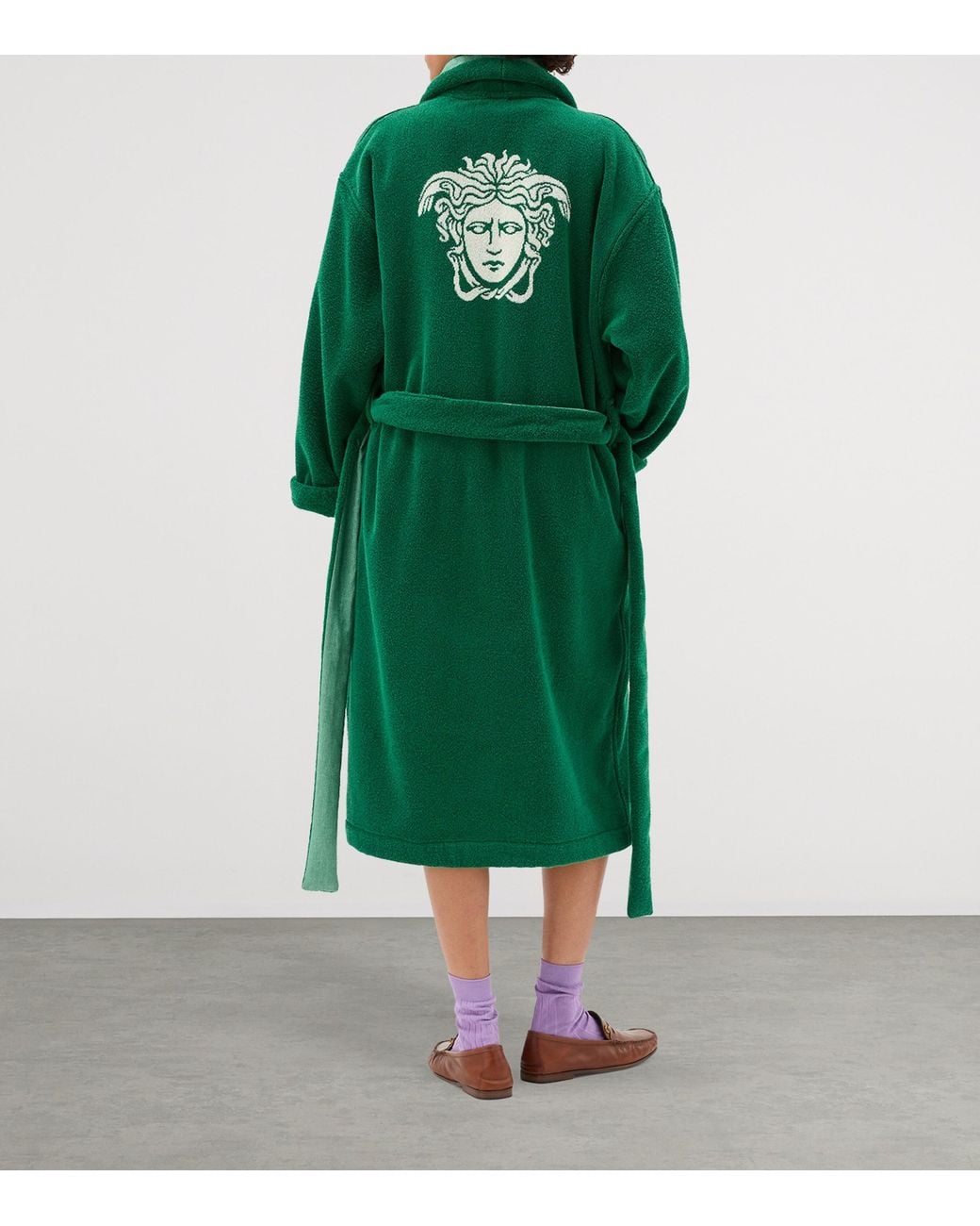 Versace Green Cotton Medusa Robe