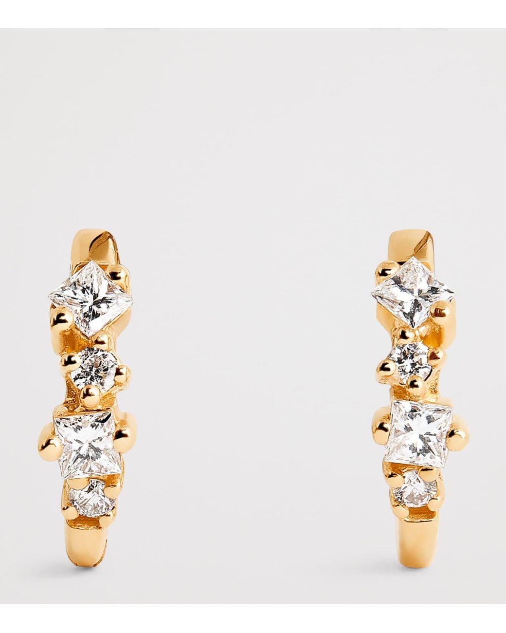 Suzanne Kalan Metallic And Diamond Princess Huggie Earrings