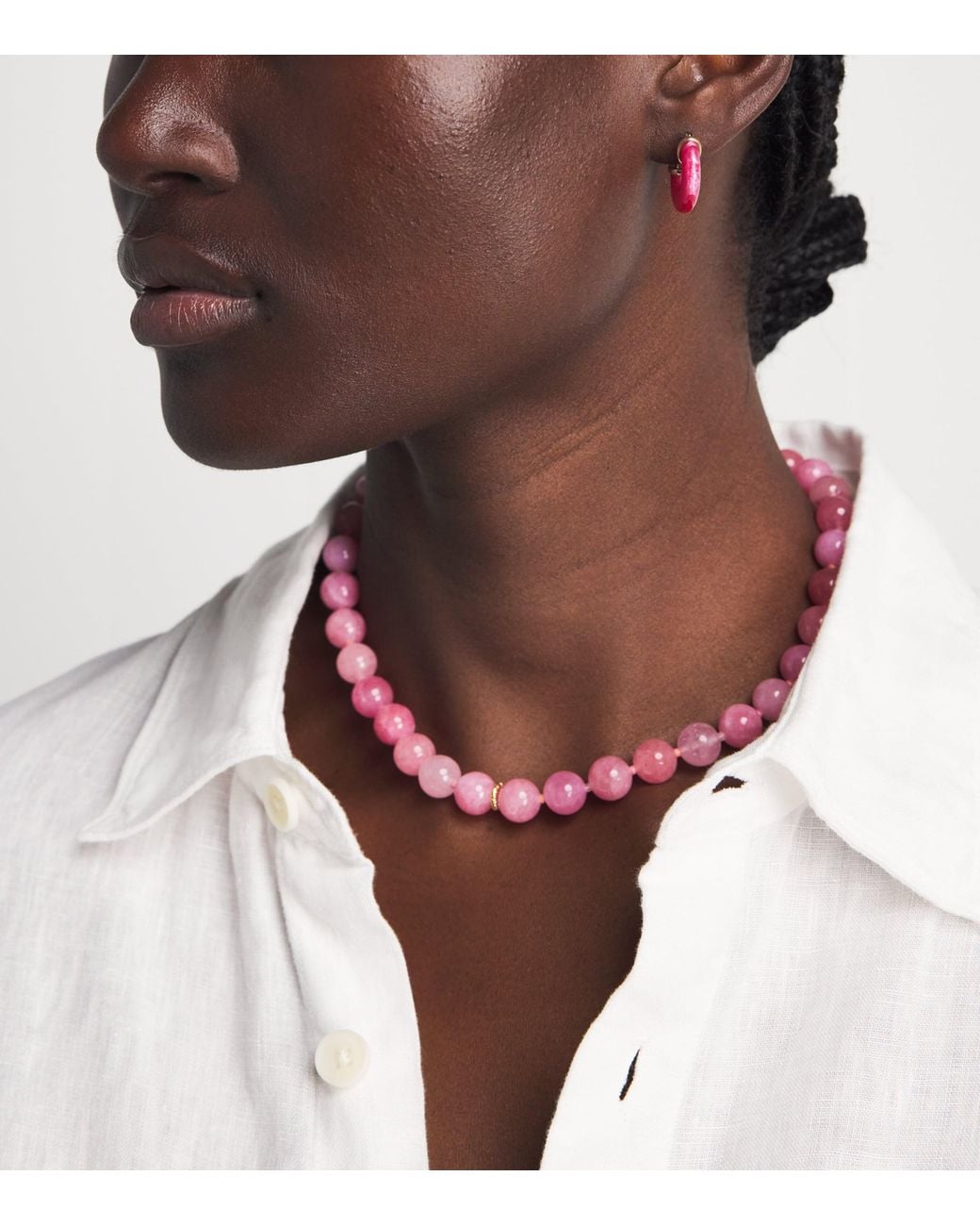 Anni Lu Pink Petit Swell Hoop Earrings